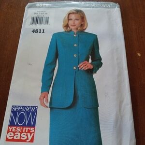 See & Sew Sewing Pattern 4811 Misses' Women's Petite Jacket Skirt Size 12-16